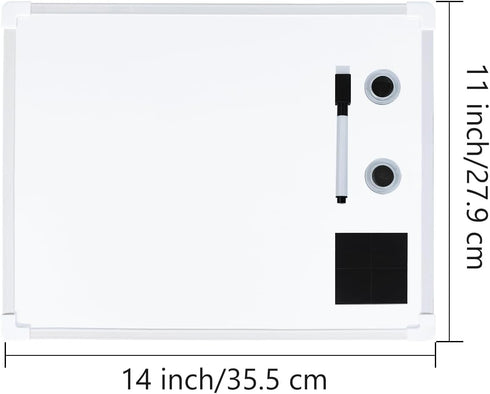 GDMINLO Double-Sided Small Dry Erase Board, 14 x 11 inches Whiteboard for Students Teachers School Supplies Lapboards, Includes a Black Dry Erase ...