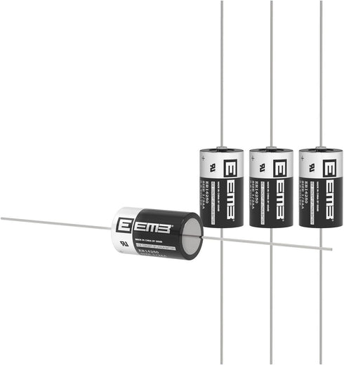 EEMB 4Pack ER14250 1/2AA 3.6V Lithium Battery with AX Solder Tabs Li-SOCL? Non-Rechargeable Battery XL-050F SB-AA02 LS14250 TL-5902 TL-2150 for Sl...