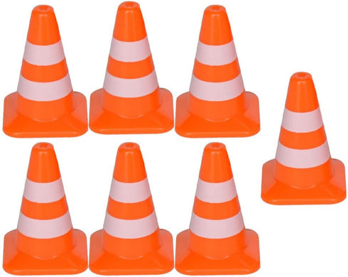 STOBOK Traffic Cone, 7pcs Traffic Signs Toys Miniature Traffic Road Cone Construction Toys Mini Cones Kids DIY Traffic Roadblock Toy for Kids Educ...