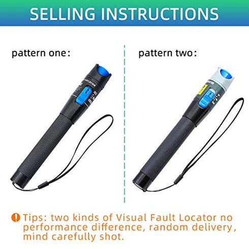 Fiber Tester Visual Fault Locator 5KM Fiber Optic Cable Tester Meter Fiber Cable Test Equipment Suitable for 2.5 mm Connector, for CATV Telecommun...