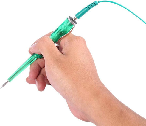 Automotive Circuit Tester, Test Light Probe with Indicator Light and Extended Spring Wire, DC 6V 12V 24V Light Bulb Voltage Test Pen(Green)...