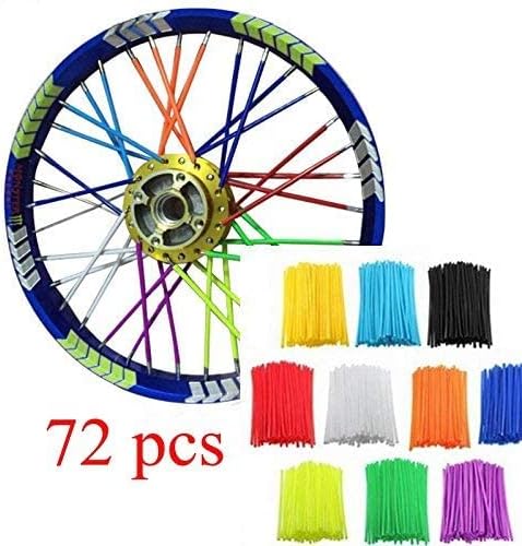 72Pcs Universal Spoke Skins Covers?Wheel Spoke Wraps Skins Pipe Trim Decoration Protector For Motorcycle Dirt Bike Yamaha Honda BMW Suzuki Kawasak...