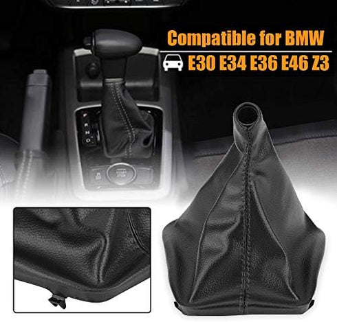 Shifter Boot, Left Hand Driver Gear Stick Shift Knob Gaiter Boot Cover Car Gearstick Gaiter Kit Shift Knob Boot Dust Cover Replacement for E34 E36...