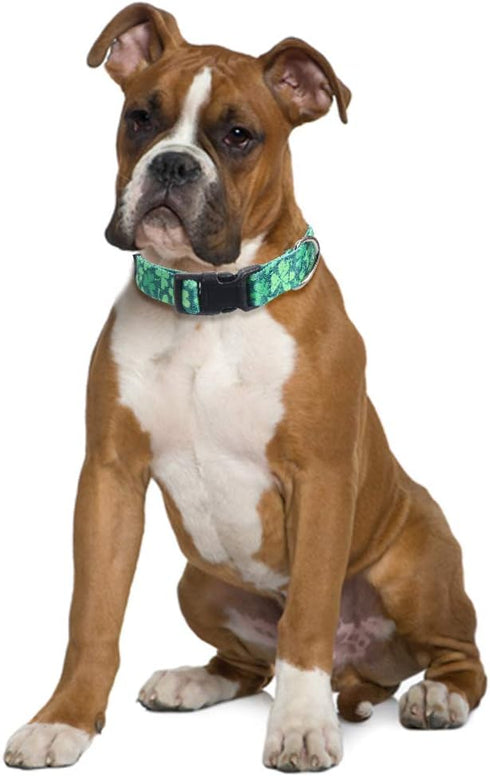 2 Pack St.Patrick's Day Dog Collar Adjustable Four Leaf Clover Small...