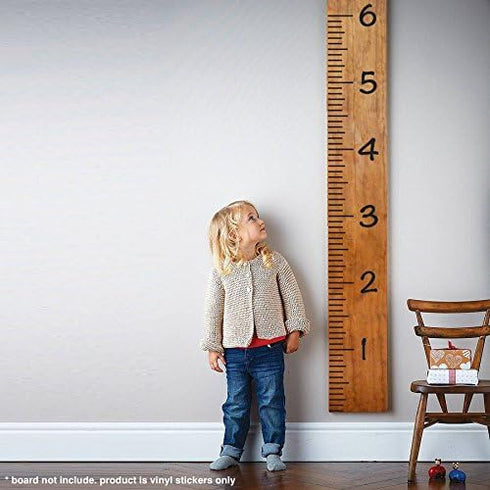 Giant Vinyl Growth Chart Kit | Kids DIY Height Wall Ruler Large Measuring Tape Sticker Number Decal Sticker (Black, 73x23 inches)...