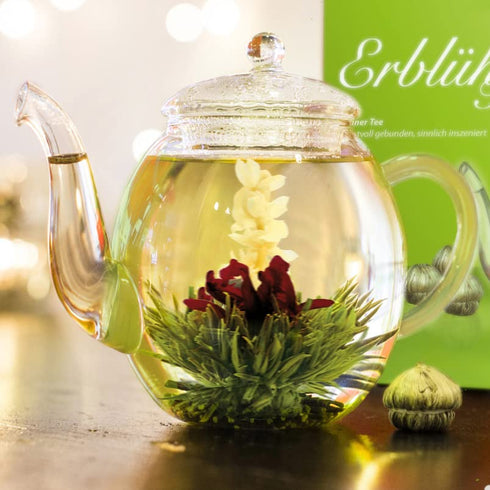 Creano Tea Flowers Mix - Blooming Green Tea, Fruity Flavoured (Roses in 6 Varieties), Flowering Set...