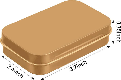 6 Pcs Metal Hinged Tin Box Container Mini Portable Small Storage Container Kit with Lid for Home Storage 3.7 x 2.3 x 0.8 Inch, Gold...