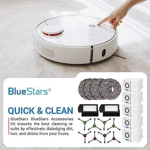 BlueStars Durable Replacement Accessories Parts Kit Fit Compatible with ECOVACS DEEBOT X1 Omni/ X1TURBO/ X1 Plus Robot Vacuum Cleaners (4 x mop pa...