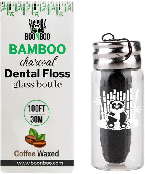 Dental Floss, Bamboo Charcoal Woven Thread, Coffee...