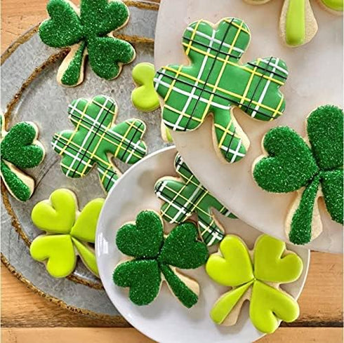 Clover Cookie Cutter Set, 4-Piece St. Patrick's Day Shamrock Cookie Cutter Set, Metal Irish Holiday Party Supplies 4'', 3.2'', 1.85'', 1.3'', Stai...