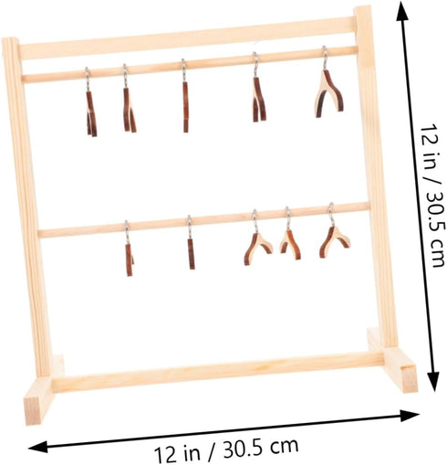 Toyvian 1set Dollhouse Hanger Miniature Garment Rack Wall Mount Clothing Rack Mini Doll Kid Furniture Kids Clothes Hangers Pants Hangers Space Sav...