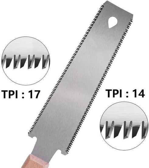 Small Pull Hand Saw 6 Inch Double Edge Sided Pull Saw Ryoba SK5 Flexible Blade 14/17 TPI Flush Cut Beech Handle Wood Saw Handsaw for Woodworking T...