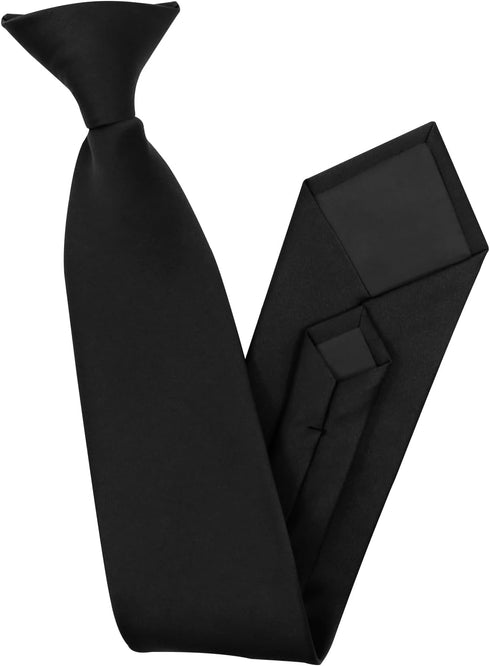 Men's Clip on Ties Pre-Tied Adjustable Neckties Solid Color Zipper Ties for Men Formal Business Graduation...
