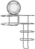 Navaris Hair Dryer and Flat Iron Holder - Suction Cup Wall Mount Blow Dryer and Straightener Mounted Storage Organizer for Bathroom - Stainless St...