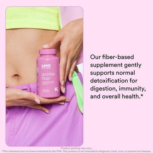 Love Wellness Sparkle Fiber Supplement for Digestive Health | Psyllium Husk Powder | Supports Regularity & Weight Management | Beauty Pills for Bl...