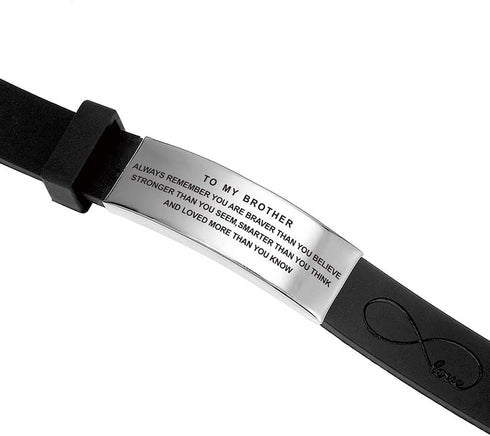 FALOGIJE Brother Gifts Inspirational Wristband Bracelet from Sister, Brother Birthday Graduation Gifts, Fathers Day, Christmas...