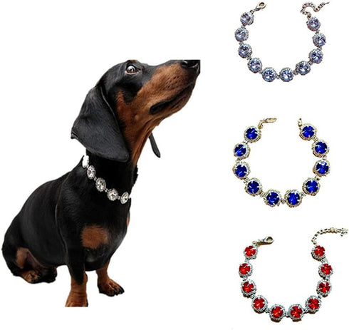 Pet Diamond Necklace Jewelry pet Dress up Collar Shiny Jewelry Suitable for Small and Medium-Sized Cats and Dogs...