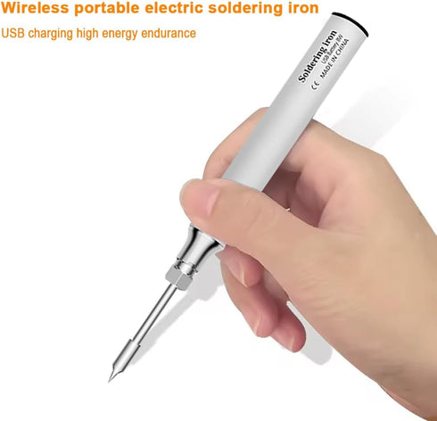 Portable Cordless Soldering Iron Kit - Rechargeable Electric Soldering Gun for Home Appliance Repair - USB Powered...
