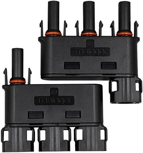 Solar Branch Connector IP68 Waterproof 1500V Solid Copper Terminal 3male1female and 3female 1male, 1 Pairs (3 to 1)...