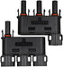 Solar Branch Connector IP68 Waterproof 1500V Solid Copper Terminal 3male1female and 3female 1male, 1 Pairs (3 to 1)...