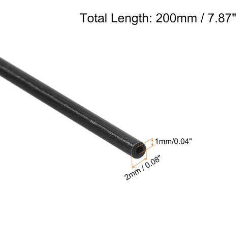 uxcell 8Pcs Carbon Fiber Tube 1 x 2 x 200mm Pultruded Carbon Fiber Tubing for RC Airplane Kite Wing Tube Quadcopter Arm...
