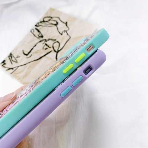Ownest Compatible with iPhone 12 Pro Max Case for Clear Frosted PC Back 3D Sun Moon Cartoons Girls Woman and Soft TPU Bumper Silicone Slim Case fo...