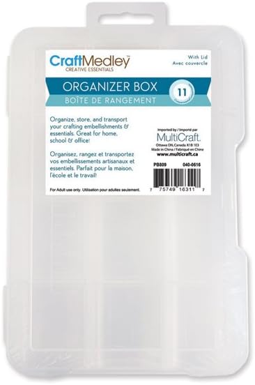 Craft Medley PB809 Organizer Box with Lid, 7" by 3.75" by 2"...