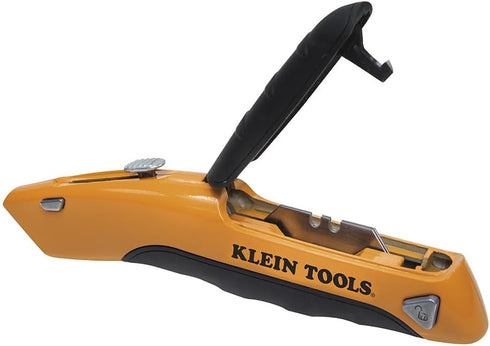 Klein Tools 44133 Heavy Duty Utility Knife, Retractable, Adjustable, with Wire Stripper, Klein-Kurve Handle...