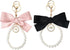 Bow Keychain Pearl Wristlet Keychain for Women Girls Cute Keychain Accessories for Women Pearl Chain Keychain for Purse Bags...