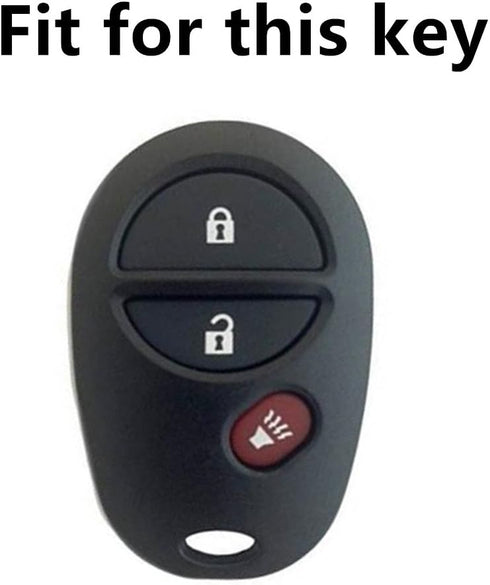 Ezzy Auto Pack 2 Black Silicone Rubber Key Fob Case Key Covers Key Jacket Skin Protectors fit for Highlander Sequoia Sienna Tacoma Tundra...