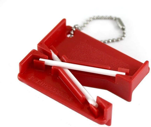 Lansky Mini Crock Sticks Knife Sharpener, Portable Keychain Blade Sharpener Tool, Ceramic Honing Rod for Knives - LCKEY...