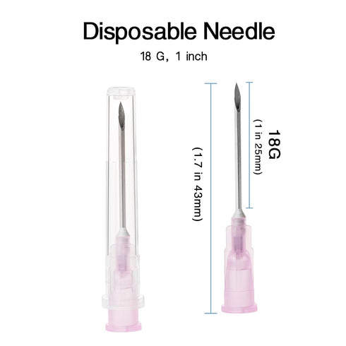 100 Pack 18 Gauge 1 inch Lab Tools Accessories for Scientific, Measuring and Refilling, Industrial and Plant, Individually Packaged...