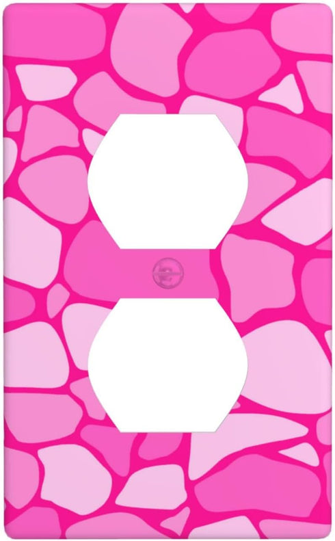 Pink Single Duplex Outlet Light Switch Plate Cover Decor Wall Plate Decorative Outlet Cover For Home Bedroom Kitchen 4.5 * 2.76 Inches...