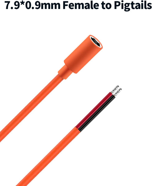 Tonton DC7909 8mm Power Pigtails Cable 3.3FT, 12V Female Plug to Bare Wire Open End Repair Cord for Jackery Bluetti Power Bank Station Portable Ge...