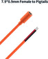 Tonton DC7909 8mm Power Pigtails Cable 3.3FT, 12V Female Plug to Bare Wire Open End Repair Cord for Jackery Bluetti Power Bank Station Portable Ge...