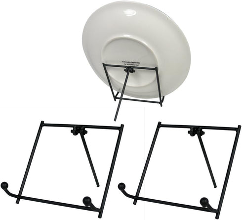 Black Metal Easels Tabletop Display Plate Stands - 4"H - Set of 3 Pieces...