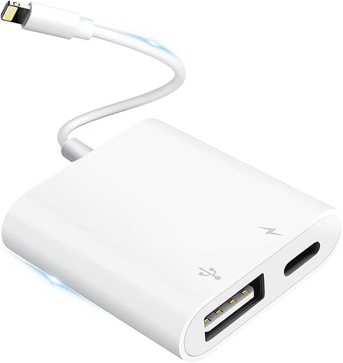 Lightning to USB Camera Adapter for iPhone with Lightning Charging Port USB 3.0 Female OTG Cable for iPad to Connect Card Reader USB Flash Drive U...