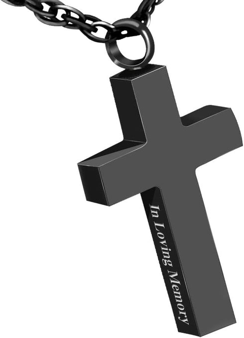 Cremation Cross Necklace for Ashes Stainless Steel Cross Urn Necklace Ashes Holder Memorial Jewelry-In Loving Memory...