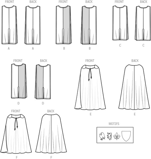 Simplicity Easy Unisex Tabards, Capes and Heraldic Shields Sewing Pattern Packet, Code S9775, One Size Fits Most Adults, Multicolor...