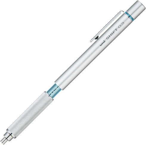 Uni Shift Pipe Lock Drafting Pencil, 0.3 mm, Silver Body with Light Blue Accent (M31010.26)...