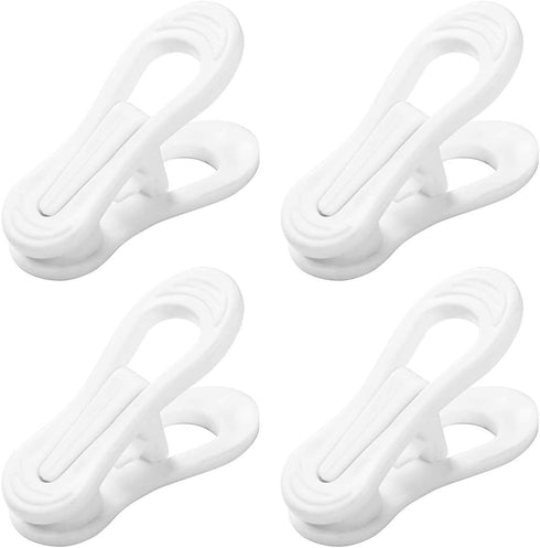 20 Pcs Multi-Purpose Clips for Hangers, White Clothes Hanger Clips, Standard Plastic Hanger...