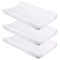 White Diaper Changing Pad Cover with Strap Holes Set of 3, Snug Fit 4-sided Contoured Changing Table Pad 16x31 16x32, Fitted Change Pad Sheet Neut...
