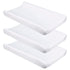 White Diaper Changing Pad Cover with Strap Holes Set of 3, Snug Fit 4-sided Contoured Changing Table Pad 16x31 16x32, Fitted Change Pad Sheet Neut...