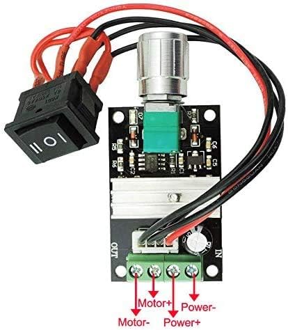 DC Motor Speed Controller PWM 1203BB 6V12V24V 3A 80W speed adjustable reversible pulse forward and reverse control switch button (2PCS)...