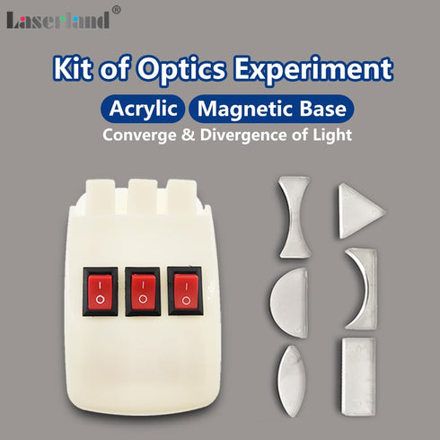 Physics Optical Experiment Kit Reflector Refraction Triangular Prism Convex Lens Concave Mirror Linear Light...