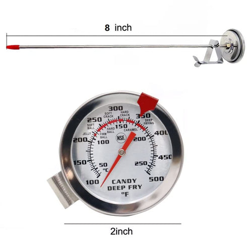 Candy Thermometer Deep Fryer Oil Thermometer (2 Pack with Clip & 8“ Probe - Best Cooking Thermometer for Cooking Tall pots,Candle Making, Candy Ma...