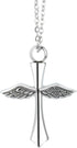 Cross Pendant for Car Rear View Mirror Decor Hanging Ornament Stainless Steel Angel Wings Cross Necklace Amulet Jewelry Men Boys Christian Gift...