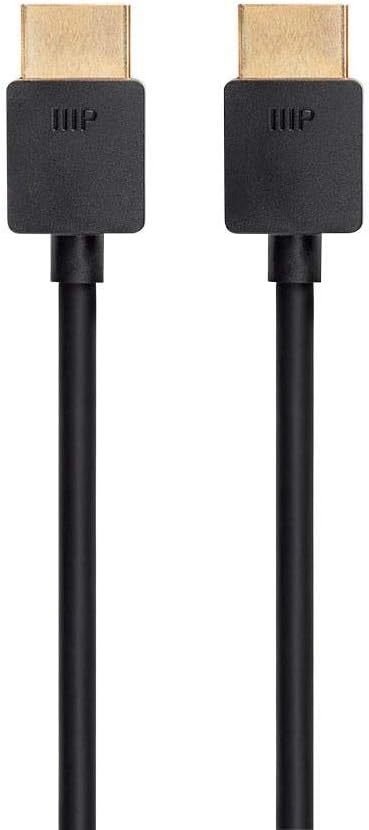 Monoprice 8K Ultra High Speed Slim HDMI Cable - HDMI 2.1, 8K@60Hz, 4K@120Hz, 48Gbps, HDR, VRR, 3ft, Black...