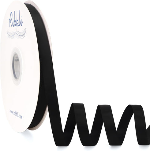 Ribbli Black Satin Ribbon Double Faced Satin 1/2 Inch x Continuous 100 Yards-Black Ribbon for Gift Wrapping Crafts Wedding Decoration Bows Bouquet...