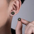 YCL&TXL Black Screw Stud Earrings Men Women Round Skull Pattern Anime Ear Stud For Men Earrings Stainless Steel Earrings...